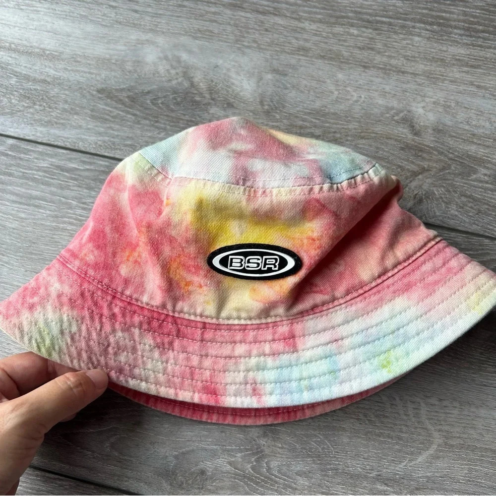 By Samii  Ryan Blue Pink Yellow Tie Dye Bucket Hat - Picture 6 of 14
